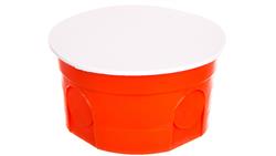 Puszka podtynkowa 80mm czerwona z pokrywą PO-80 0283-00 /50szt/-75526