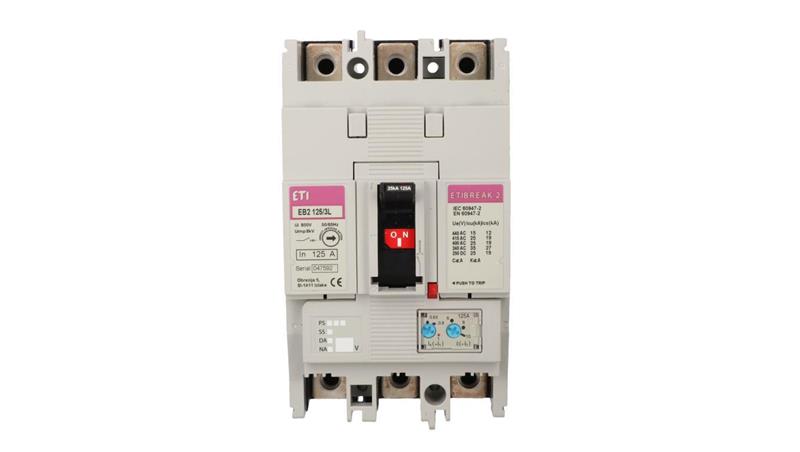 Wyłącznik kompaktowy 3P 125A 25kA /wyzwalacz termo-magnetyczny/ EB2 125/3L 004671026-9557 Wyłącznik kompaktowy 3P 125A 25kA /wyzwalacz termo-magnetyczny/ EB2 125/3L 004671026-9557