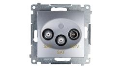 Simon 54 Gniazdo antenowe RTV/SAT/SAT końcowe srebrny mat DASK2.01/43-177