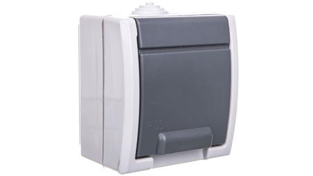 AQUANT Gniazdo pojedyncze SCHUKO n/t IP55 szare 1244-10-42904