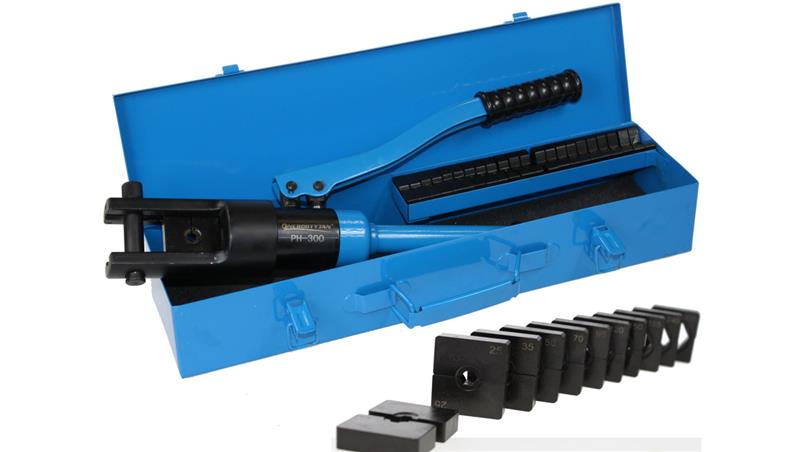 Praska hydrauliczna do kabli PH-300 / z zestawem matryc 10, 16, 25, 35, 50, 70, 95, 120, 150, 185, 240, 300 mm2-113343