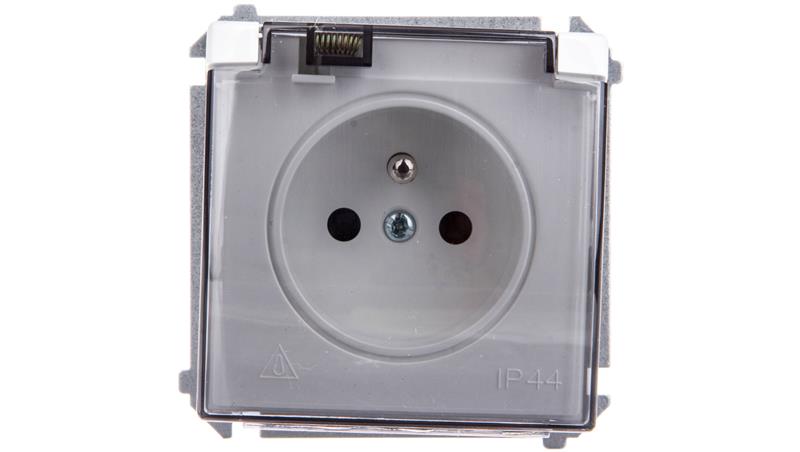 Simon Basic Gniazdo bryzgoszczelne z/u IP44 z przesłoną torów i klapką dymną białe BMGZ1Bz.01/11a-43191 Simon Basic Gniazdo bryzgoszczelne z/u IP44 z przesłoną torów i klapką dymną białe BMGZ1Bz.01/11a-43191