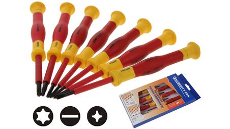 Zestaw wkrętaków precyzyjnych / Wkrętaki izolowane 1000V / Wkrętaki dla instalatorów 7 SZTUK - 1KV / E32207-113976
