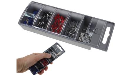 Tulejki izolowane 0,5-2,5 / zestaw walizkowy tulejek / końcówka tulejkowa izolowana 0,5-0,75-1,0-1,5-2,5 / 400 szt. / 006326-112