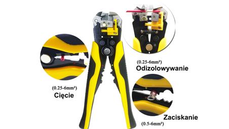 Ściągacz izolacji 0,25-6 mm2 / Automatyczny ściągacz izolacji / Szczypce do ściągania izolacji i zaciskania 5w1 / Z-D2 /-112588
