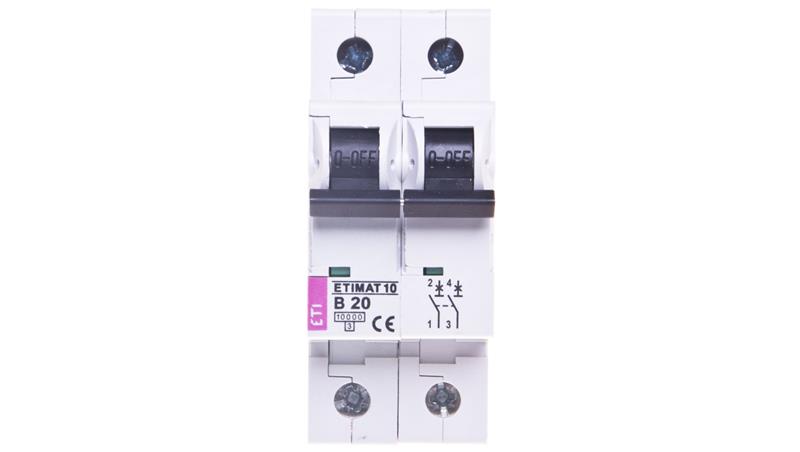 Wyłącznik nadprądowy 2P B 20A 10kA AC ETIMAT10 002123717-17415
