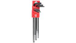 Zestaw kluczy imbusowych, 10 mm, 2 mm, 2,5 mm, 3 mm, 4 mm, 5 mm, 6 mm, 8 mm, klucz imbusowy z końcówką kulową: 1,5 mm-114494