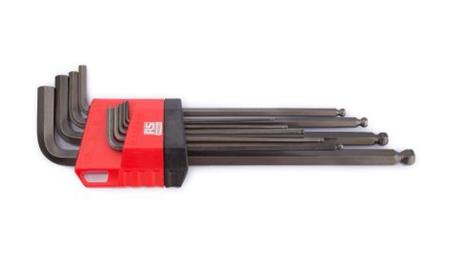 Zestaw kluczy imbusowych Jednostki metryczne, 9 szt. 1.5mm Sześciokątne, typu L, materiał: Stal-114495