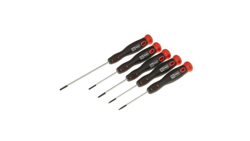 Zestaw wkrętaków, precyzyjnych, 5 szt., RS PRO-114196 Zestaw wkrętaków, precyzyjnych, 5 szt., RS PRO-114196