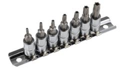 Końcówka wkrętakowa Torx, materiał Stal chromowo-molibdenowo-wanadowa, T10, T15, T20, T25, T30, T40, T8, 7 szt.-114206