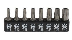 Zestaw końcówek wkrętakowych Torx, materiał Stal chromowo-molibdenowo-wanadowa, T8 do T40 x 25 mm, 8 szt.-114294