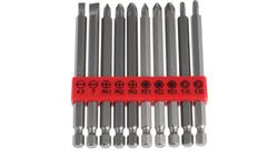 Zestaw końcówek, materiał Stal chromowo-molibdenowo-wanadowa, PH1, PH2, PH3, PZ1, PZ2, PZ3, SL4.5, SL7, T15, T20, 10-114309