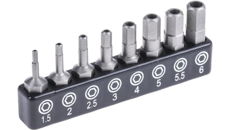 Zestaw końcówek wkrętakowych sześciokątnych, materiał Stal chromowo-molibdenowo-wanadowa, Hex 1.5, Hex 2, Hex 2.5, Hex-113999