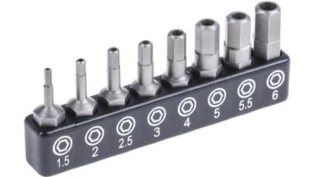 Zestaw końcówek wkrętakowych sześciokątnych, materiał Stal chromowo-molibdenowo-wanadowa, Hex 1.5, Hex 2, Hex 2.5, Hex-113999