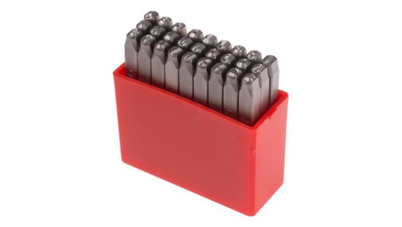 Zestaw wybijaków liter, H 3mm, 27-szt., (Od A do Z), RS PRO-112289 Zestaw wybijaków liter, H 3mm, 27-szt., (Od A do Z), RS PRO-112289