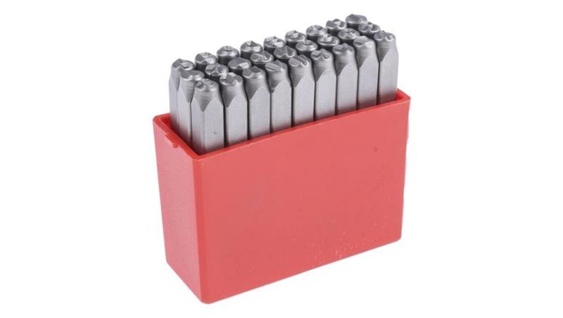 Zestaw wybijaków liter, H 4mm, 27-szt., (Od A do Z), RS PRO-112268 Zestaw wybijaków liter, H 4mm, 27-szt., (Od A do Z), RS PRO-112268