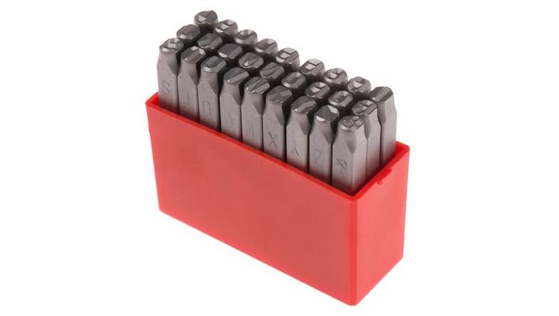 Zestaw wybijaków liter, H 6mm, 27-szt., (Od A do Z), RS PRO-112265 Zestaw wybijaków liter, H 6mm, 27-szt., (Od A do Z), RS PRO-112265