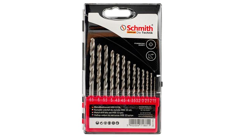 Wiertła do metalu HSS zestaw 13szt. 1,5-6,5mm wiertło - Schmith-90918