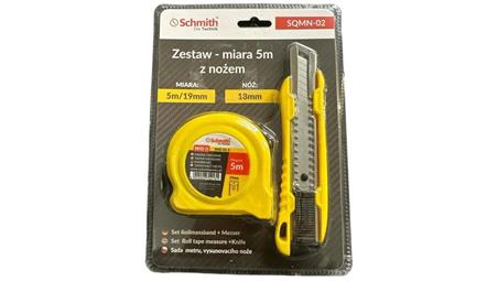 Miara zwijana 5m + nożyk ostrze łamane zestaw - Schmith-113531
