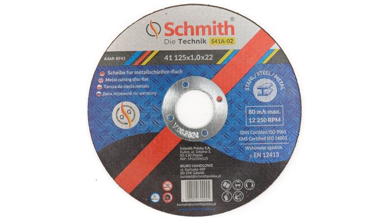 Tarcza do cięcia metalu 125x1 mocna Schmith-90362