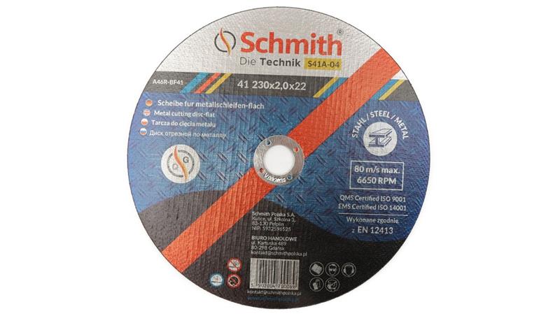 Tarcza do cięcia metalu 230x2 mocna Schmith-90363