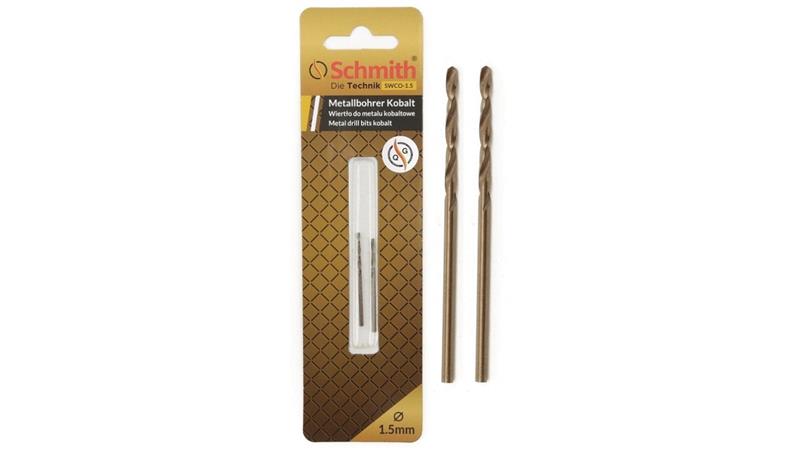 Wiertło do metalu kobaltowe 1,5mm wiertła 2szt HSS-Co Schmith-90923