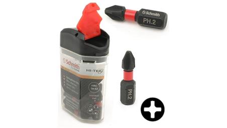 Bity udarowe PH2 25mm 20szt zestaw BIT krzyżowy - Schmith-90149