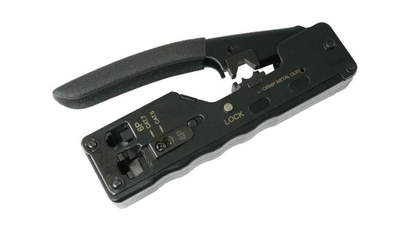 Zaciskarka 8P/6P/4P (RJ45/RJ12/RJ11) do wtyków przelotowych typu EZ oraz na gruby drut NI041-113389