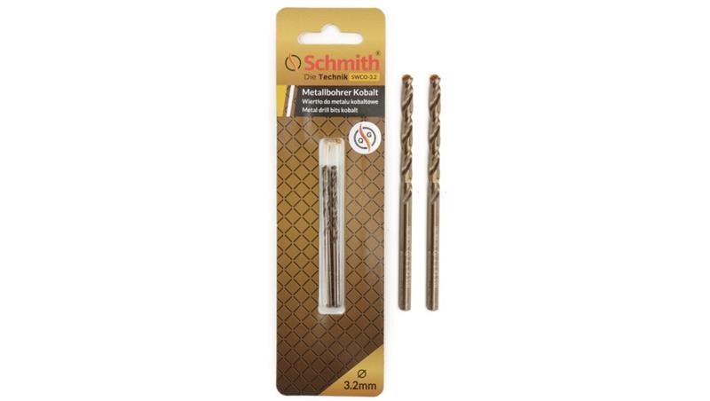 Wiertło do metalu kobaltowe 3,8mm wiertła 2szt HSS-Co Schmith-90924 Wiertło do metalu kobaltowe 3,8mm wiertła 2szt HSS-Co Schmith-90924