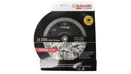 Tarcza diamentowa 250mm 25,4 / 22,2mm Premium Slim do gresu płytek Schmith-90418