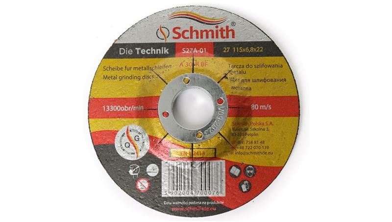 Tarcza do szlifowania metalu 115x6,8 Schmith-90420 Tarcza do szlifowania metalu 115x6,8 Schmith-90420