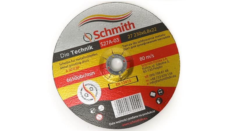 Tarcza do szlifowania metalu 230x6,8 Schmith-90423