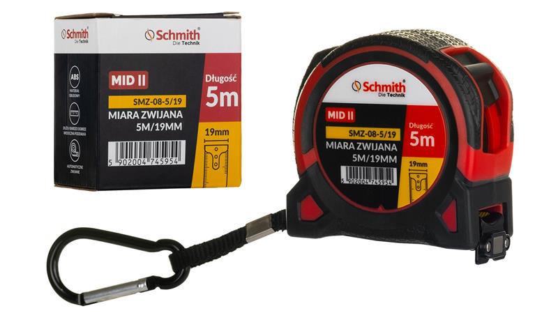 Miara zwijana metrówka metalowa 5m 19mm premium Schmith-113455