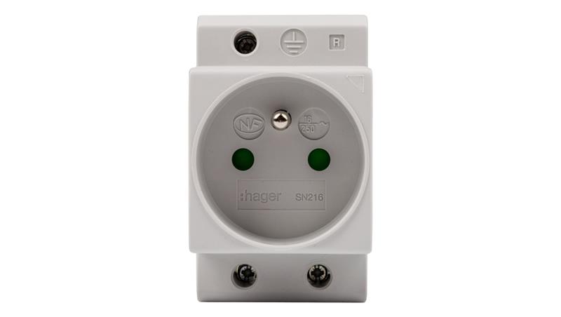 Gniazdo modułowe 2P+Z 10A 250V na szynę SN216-25739 Gniazdo modułowe 2P+Z 10A 250V na szynę SN216-25739