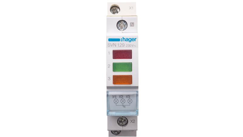 Lampka modułowa 3-fazowa czerwony/zielony/pomarańczowy 230-400V AC SVN129-23925