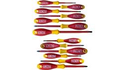 ZESTAW ŚRUBOKRĘTÓW WKRĘTAKÓW ŚRUBOKRĘTY WKRĘTAKI ŚRUBOKRĘT WKRĘTAK ELEKTRYCZNY IZOLOWANY 1000V dla elektryka 13 SZTUK-114355