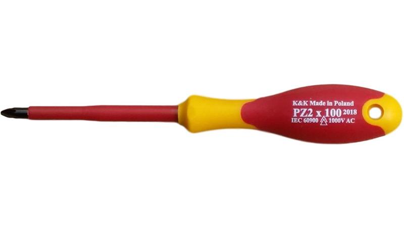 ZESTAW ŚRUBOKRĘTÓW WKRĘTAKÓW ŚRUBOKRĘTY WKRĘTAKI ŚRUBOKRĘT WKRĘTAK ELEKTRYCZNY IZOLOWANY 1000V PZ2x100 dla elektryka-114327