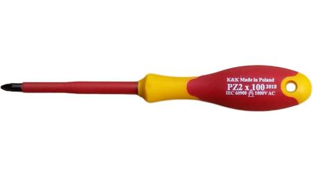 ZESTAW ŚRUBOKRĘTÓW WKRĘTAKÓW ŚRUBOKRĘTY WKRĘTAKI ŚRUBOKRĘT WKRĘTAK ELEKTRYCZNY IZOLOWANY 1000V PZ2x100 dla elektryka-114327