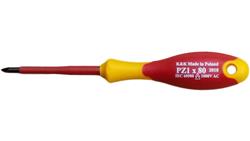 ZESTAW ŚRUBOKRĘTÓW WKRĘTAKÓW ŚRUBOKRĘTY WKRĘTAKI ŚRUBOKRĘT WKRĘTAK ELEKTRYCZNY IZOLOWANY 1000V PZ1x80 dla elektryka-113978