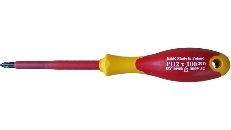 ZESTAW ŚRUBOKRĘTÓW WKRĘTAKÓW ŚRUBOKRĘTY WKRĘTAKI ŚRUBOKRĘT WKRĘTAK ELEKTRYCZNY IZOLOWANY 1000V PH2x100 dla elektryka-113979