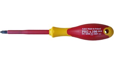 ZESTAW ŚRUBOKRĘTÓW WKRĘTAKÓW ŚRUBOKRĘTY WKRĘTAKI ŚRUBOKRĘT WKRĘTAK ELEKTRYCZNY IZOLOWANY 1000V PH2x100 dla elektryka-113979