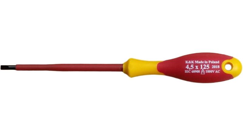 ZESTAW ŚRUBOKRĘTÓW WKRĘTAKÓW ŚRUBOKRĘTY WKRĘTAKI ŚRUBOKRĘT WKRĘTAK ELEKTRYCZNY IZOLOWANY 1000V 4,5x125 dla elektryka-114005