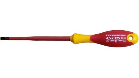 ZESTAW ŚRUBOKRĘTÓW WKRĘTAKÓW ŚRUBOKRĘTY WKRĘTAKI ŚRUBOKRĘT WKRĘTAK ELEKTRYCZNY IZOLOWANY 1000V 4,5x125 dla elektryka-114005
