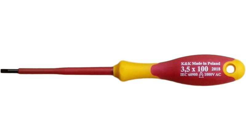 ZESTAW ŚRUBOKRĘTÓW WKRĘTAKÓW ŚRUBOKRĘTY WKRĘTAKI ŚRUBOKRĘT WKRĘTAK ELEKTRYCZNY IZOLOWANY 1000V 3,5x100 dla elektryka-114333