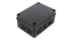 Skrzynka hermetyczna IP65 Puszka instalacyjna 150x110x75mm bezhalogenowa czarna z dławikami PG21 S-BOX 306c-111912