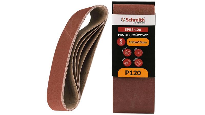 Pas bezkońcowy taśma papier ścierny P120 100x610mm 5szt Schmith-112339