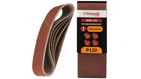 Pas bezkońcowy taśma papier ścierny P120 100x610mm 5szt Schmith-112339