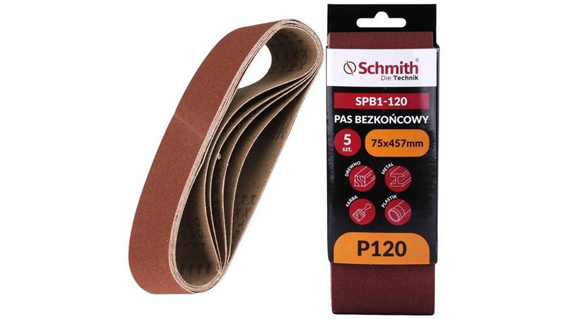 Pas bezkońcowy taśma papier ścierny P120 75x457mm 5szt Schmith-112345