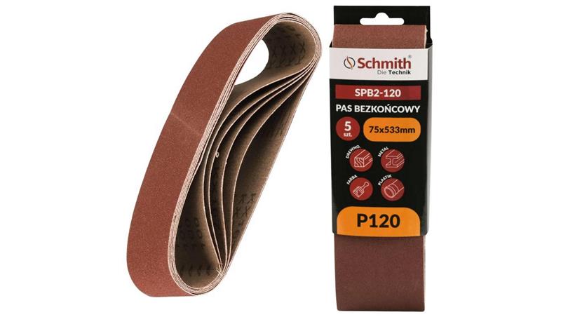 Pas bezkońcowy taśma papier ścierny P120 75x533mm 5szt Schmith-112337