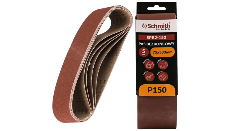 Pas bezkońcowy taśma papier ścierny P150 75x533mm 5szt Schmith-112336